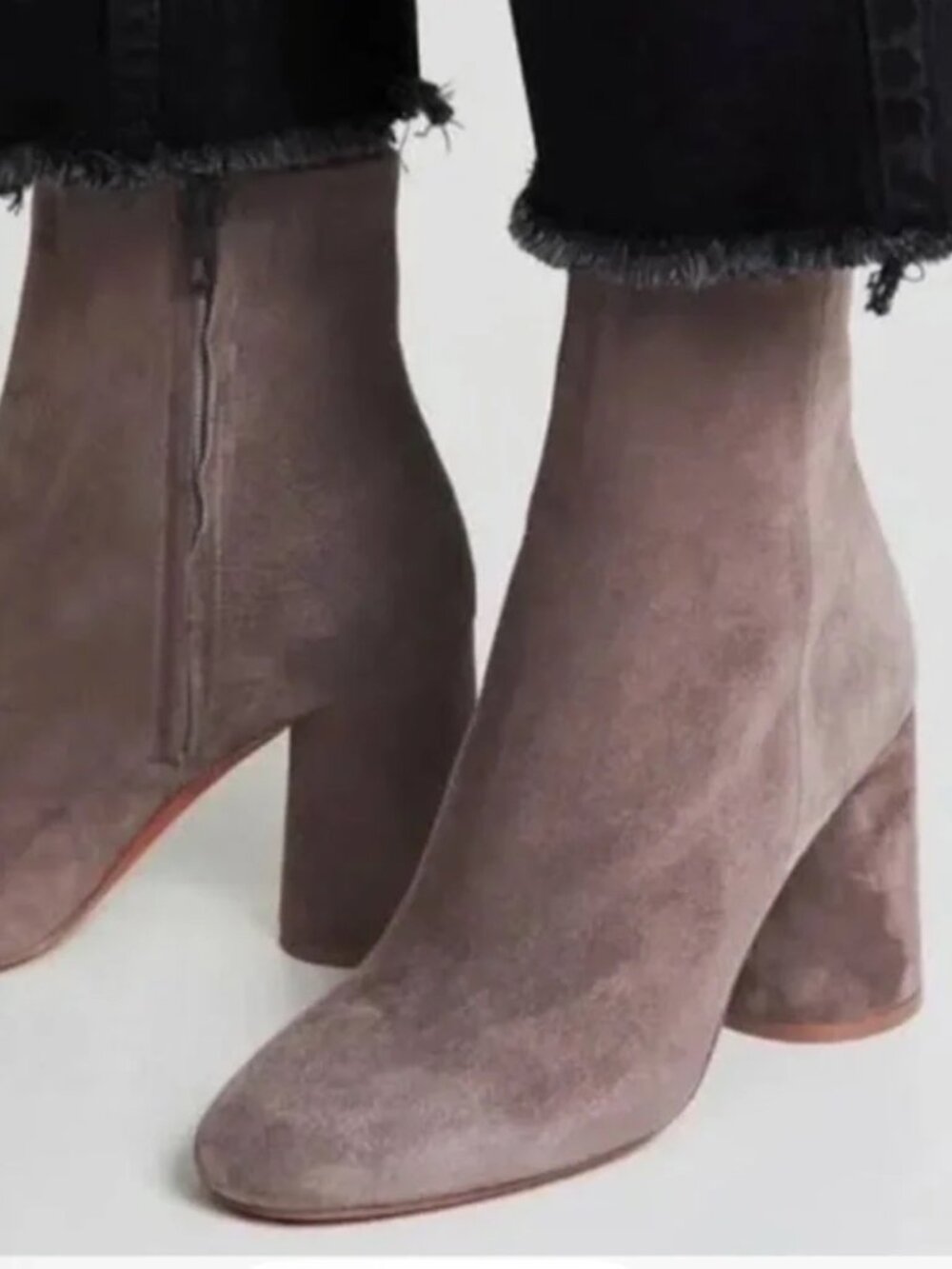 Vince Grey Suede Ridley Booties